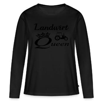 Landwirtschaft - Frauen Premium Bio Langarmshirt - Schwarz - Vorne - Julia (174cm)