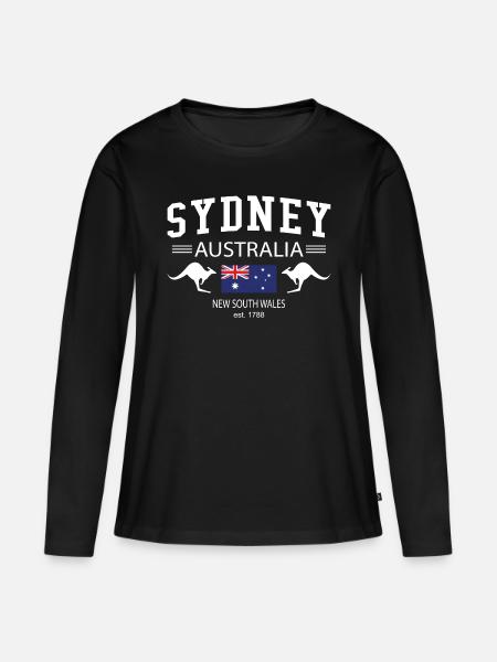 Sydney - Frauen Premium Bio Langarmshirt - Schwarz
