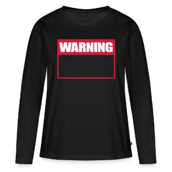 Panneau d’avertissement Panneau d’avertissement Avertissement - T-shirt manches longues Premium bio Femme - noir - Devant - Julia (174cm)