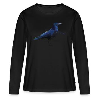 crow - Women's Premium Organic Long Sleeve Shirt - black - Front - Julia (174cm)
