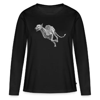 Lévrier - T-shirt manches longues Premium bio Femme - noir - Devant - Julia (174cm)