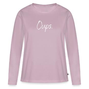 Oops. gift oops fun drole - Women's Premium Organic Long Sleeve Shirt - dusky pink - Front - Julia (174cm)