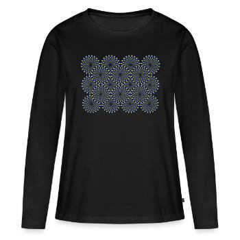 Illusion d'optique Illusion d'optique Psychédélique - T-shirt manches longues Premium bio Femme - noir - Devant - Julia (174cm)