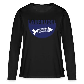 Laufrudel #kommandofischfrikadelle - Frauen Premium Bio Langarmshirt - Schwarz - Vorne - Julia (174cm)