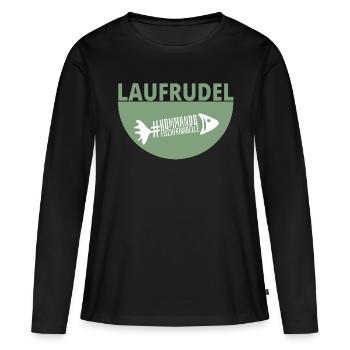 Laufrudel#kommandofischfrikadelle - Frauen Premium Bio Langarmshirt - Schwarz - Vorne - Julia (174cm)