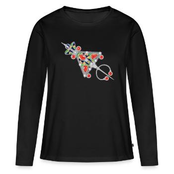 Bijoux kabyle - T-shirt manches longues Premium bio Femme - noir - Devant - Julia (174cm)