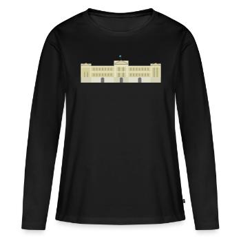 Icône de Londres Buckingham Palace - T-shirt manches longues Premium bio Femme - noir - Devant - Julia (174cm)