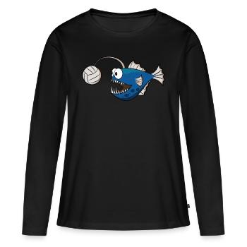 Anglerfisch Volleyball - Frauen Premium Bio Langarmshirt - Schwarz - Vorne - Julia (174cm)