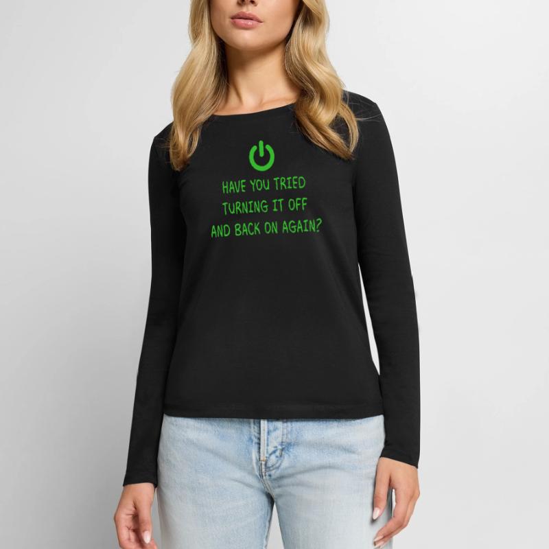 Turning it off Programming Informatik Geschenk Frauen Premium Bio Langarmshirt