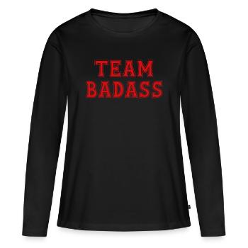 ÉQUIPE BADASS - T-shirt manches longues Premium bio Femme - noir - Devant - Julia (174cm)