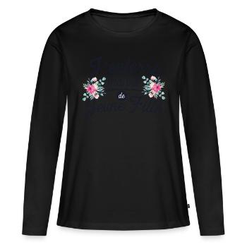 J'enterre ma vie de jeune fille idée cadeau evjf - T-shirt manches longues Premium bio Femme - noir - Devant - Julia (174cm)