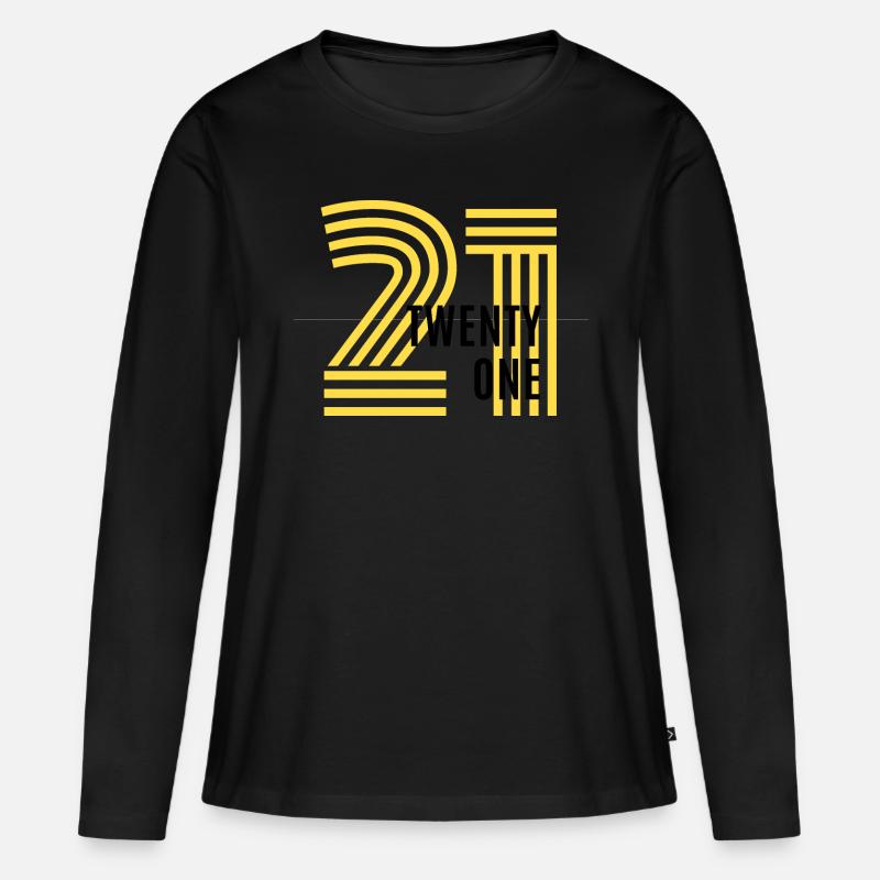 Feiern Sie Ihren 21. Geburtstag - Frauen Premium Bio Langarmshirt - Schwarz