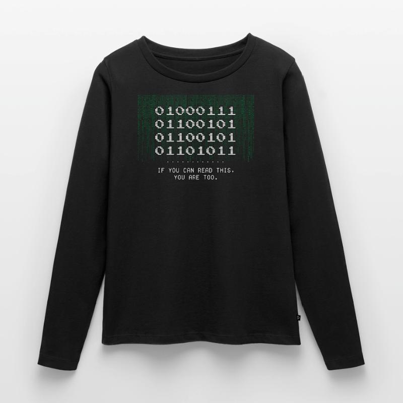 Geek Tee - Geek word in Binary Code for Funny Nerd Women's Premium Organic Long Sleeve Shirt