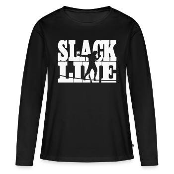 slackline - T-shirt manches longues Premium bio Femme - noir - Devant - Julia (174cm)
