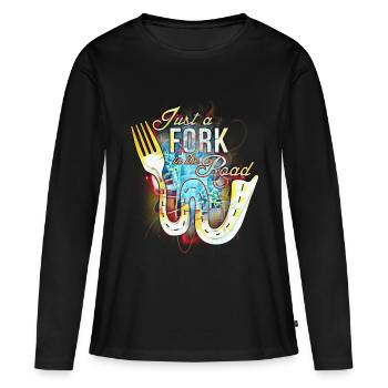 Soyez la fourche sur votre chemin Art Design - T-shirt manches longues Premium bio Femme - noir - Devant - Julia (174cm)