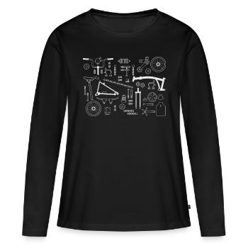 CHAINSTORY X Brompton Teile - Frauen Premium Bio Langarmshirt - Schwarz - Vorne - Julia (174cm)