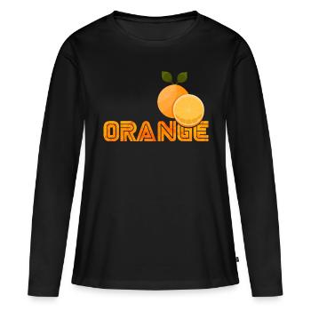 orange - T-shirt manches longues Premium bio Femme - noir - Devant - Julia (174cm)