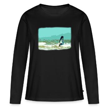 Windsurfer - T-shirt manches longues Premium bio Femme - noir - Devant - Julia (174cm)