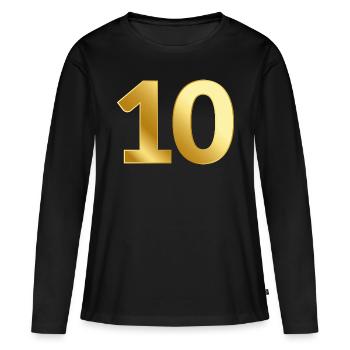 10 Anniversary Birthday, Anniversary Gift Anniversary - Women's Premium Organic Long Sleeve Shirt - black - Front - Julia (174cm)