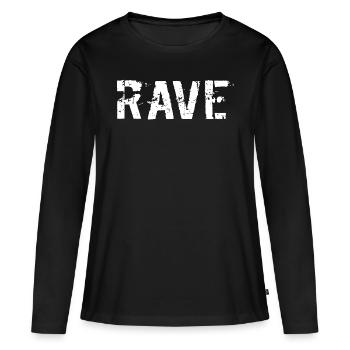 rave - T-shirt manches longues Premium bio Femme - noir - Devant - Julia (174cm)