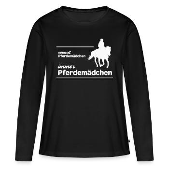 Pferdemädchen Reiten Geschenk Mädchen Pferde - Frauen Premium Bio Langarmshirt - Schwarz - Vorne - Julia (174cm)
