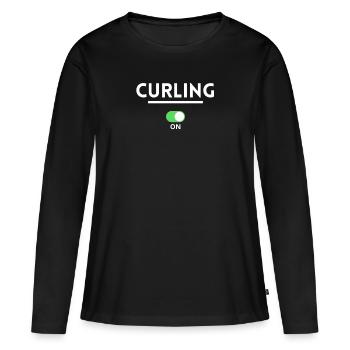 Curling. curling gift - Women's Premium Organic Long Sleeve Shirt - black - Front - Julia (174cm)