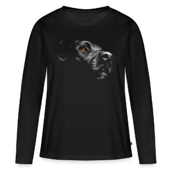 Labrador - T-shirt manches longues Premium bio Femme - noir - Devant - Julia (174cm)