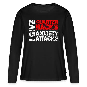 I Give Quarterbacks Anxiety Attacks, Football - T-shirt manches longues Premium bio Femme - noir - Devant - Julia (174cm)