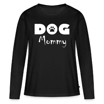 Chien chien - T-shirt manches longues Premium bio Femme - noir - Devant - Julia (174cm)