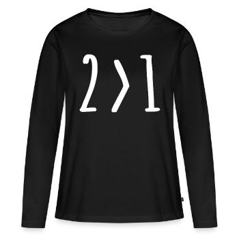 2> Mehr als 1 Math Prof Algebra Science Humor - Frauen Premium Bio Langarmshirt - Schwarz - Vorne - Julia (174cm)