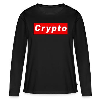 Crypto-Logo - Frauen Premium Bio Langarmshirt - Schwarz - Vorne - Julia (174cm)