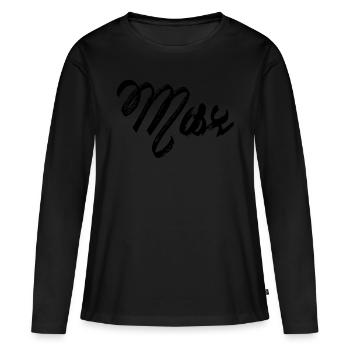 Max - Women's Premium Organic Long Sleeve Shirt - black - Front - Julia (174cm)
