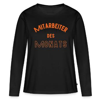 Mitarbeiter des Monats - Frauen Premium Bio Langarmshirt - Schwarz - Vorne - Julia (174cm)