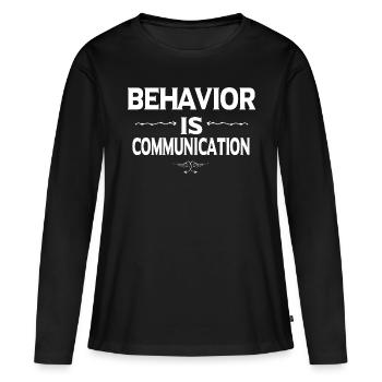 Behavior Is Communication - Autism Awareness - T-shirt manches longues Premium bio Femme - noir - Devant - Julia (174cm)