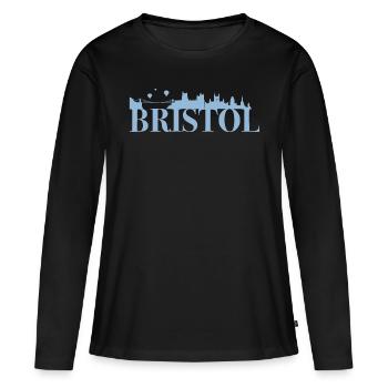 Bristol Angleterre capitale Skyline UK - T-shirt manches longues Premium bio Femme - noir - Devant - Julia (174cm)
