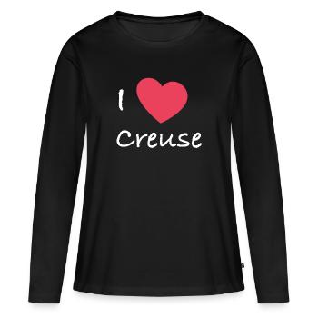 I Love Creuse - T-shirt manches longues Premium bio Femme - noir - Devant - Julia (174cm)