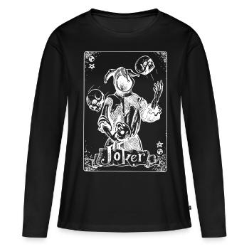 Joker - Frauen Premium Bio Langarmshirt - Schwarz - Vorne - Julia (174cm)