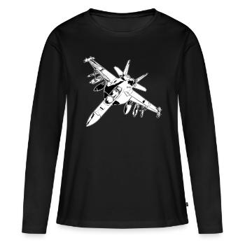 Armée militaire soldat véhicules militaires - T-shirt manches longues Premium bio Femme - noir - Devant - Julia (174cm)