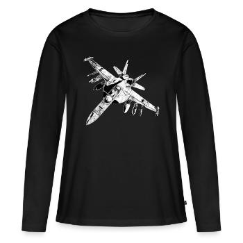 Armée militaire soldat véhicules militaires - T-shirt manches longues Premium bio Femme - noir - Devant - Julia (174cm)