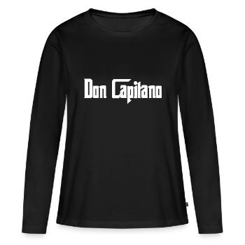 Don père Don père - T-shirt manches longues Premium bio Femme - noir - Devant - Julia (174cm)