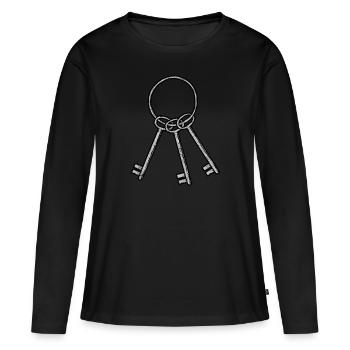 Clé de prison - T-shirt manches longues Premium bio Femme - noir - Devant - Julia (174cm)