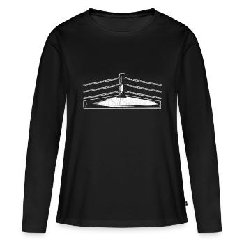 Anneau de lutte - T-shirt manches longues Premium bio Femme - noir - Devant - Julia (174cm)