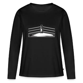 Anneau de lutte - T-shirt manches longues Premium bio Femme - noir - Devant - Julia (174cm)