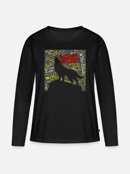 Einsamer Wolf - Frauen Premium Bio Langarmshirt - Schwarz