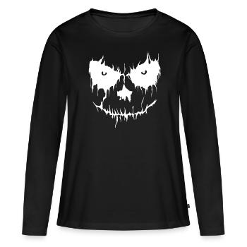 Mauvais visage - T-shirt manches longues Premium bio Femme - noir - Devant - Julia (174cm)