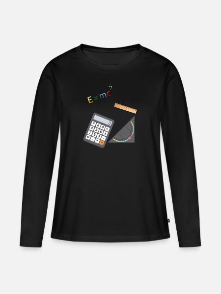 Mathe - Frauen Premium Bio Langarmshirt - Schwarz