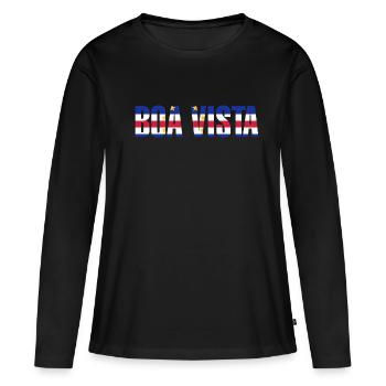 Boa Vista - T-shirt manches longues Premium bio Femme - noir - Devant - Julia (174cm)
