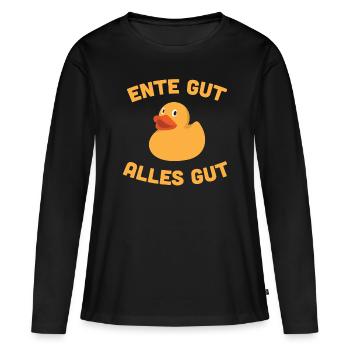Bon canard tous bons canards - T-shirt manches longues Premium bio Femme - noir - Devant - Julia (174cm)
