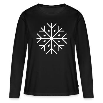 flocon de neige - T-shirt manches longues Premium bio Femme - noir - Devant - Julia (174cm)