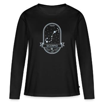 Constellation du Scorpion - T-shirt manches longues Premium bio Femme - noir - Devant - Julia (174cm)